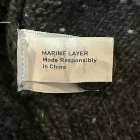 Marine Layer Men's Charcoal Wool Blend Shawl Collar Button Soft Cardigan Medium - Picture 4 of 11